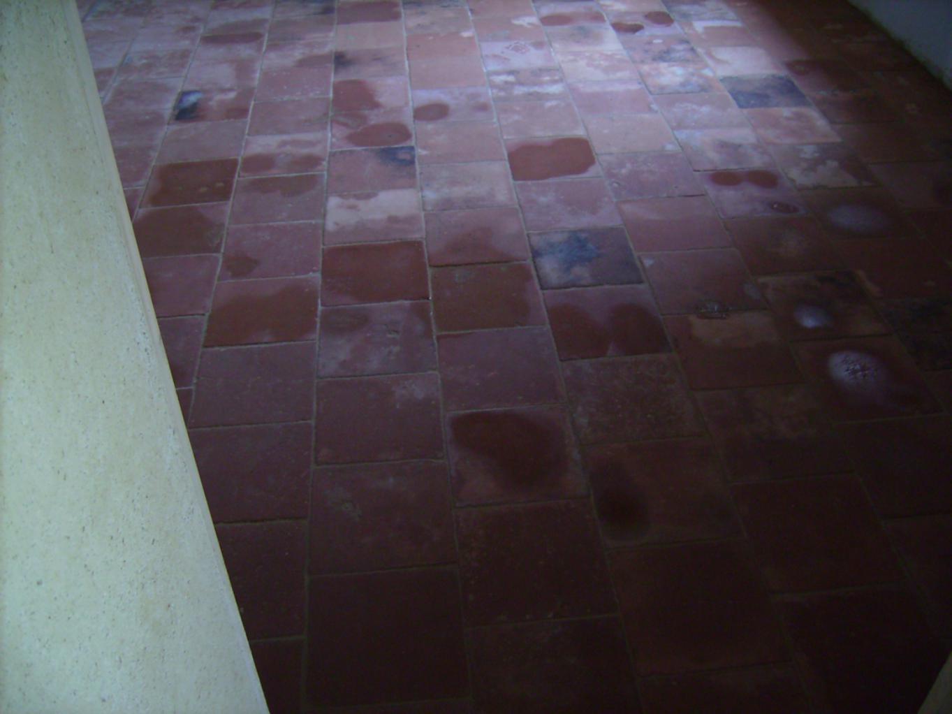 CARREAUX TERRE CUITE SUR CHAPE DE CHAUX